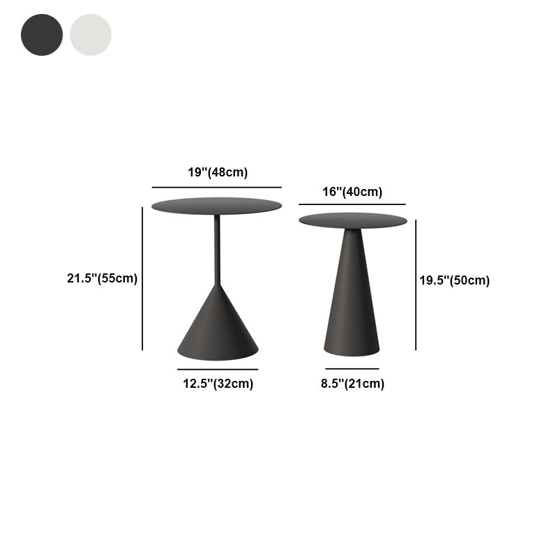 Mid-Century Modern Pedestal Coffee Table Metal Round Cocktail Table