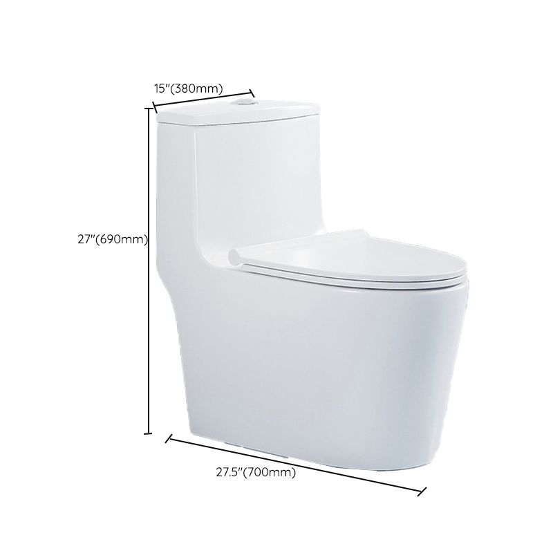 Modern Seat Included Flush Toilet 1-Piece White Urine Toilet for Bathroom
