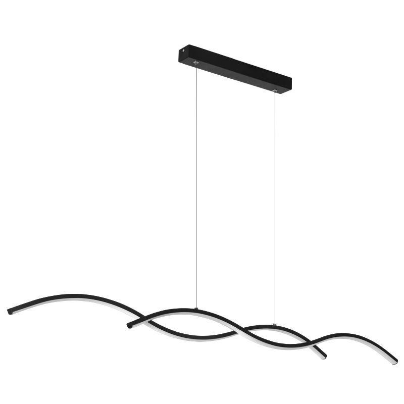 1 luminaire de plafond linéaire à LED de lumière Nouveau pendentif en aluminium noir moderne