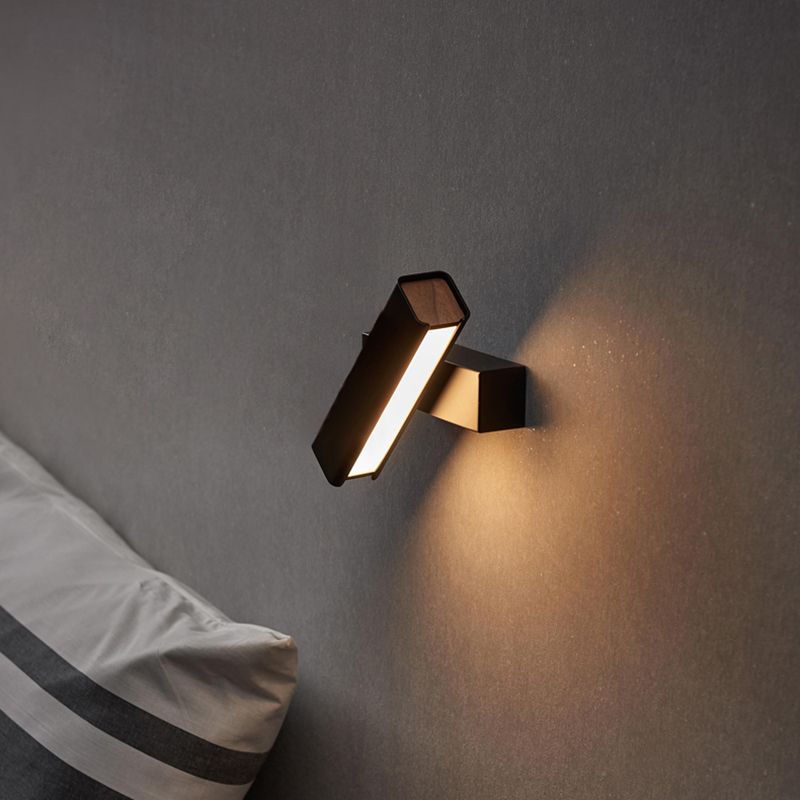 Rectangle Shape Metal Wall Lighting Idea Modern Style 1 Light Wall Light Fixture