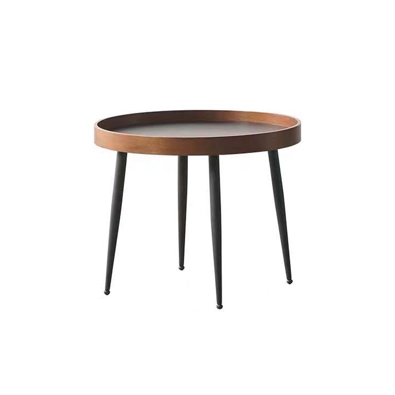 4 Legs Round Tray Top Coffee Table Contemporary Wood Coffee Table