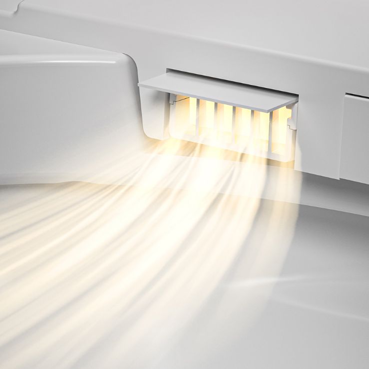 Elongated White Ceramic Contemporary Foot Sensor Smart Toilet