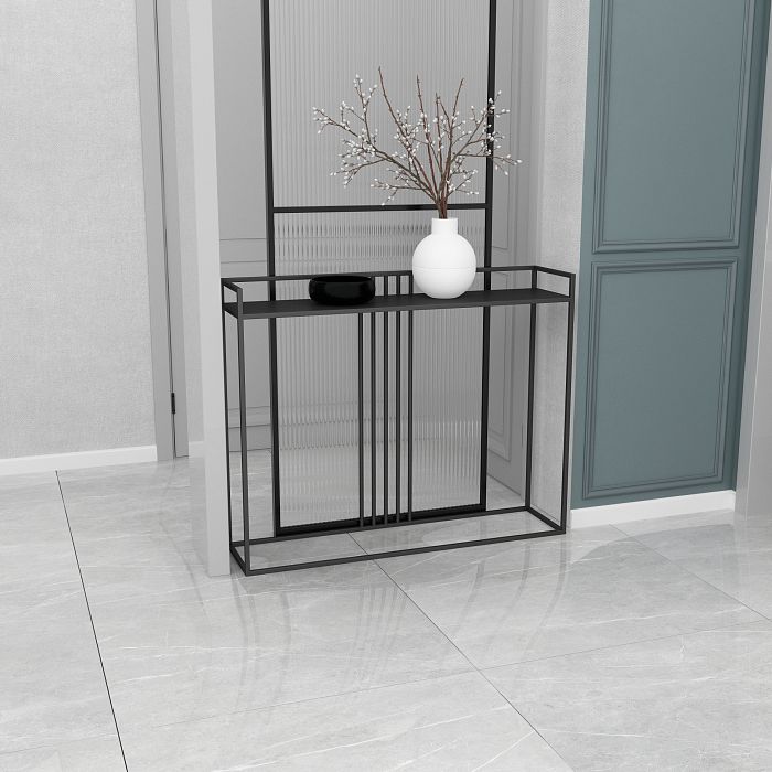 Rectangle Console Accent Table Antique Finish Console Sofa Table in Metal