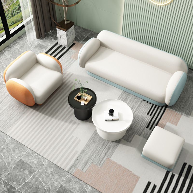 Modern Macaroon Sofa Pillow Top Arm Standard Tight Back Sofa for Apartment