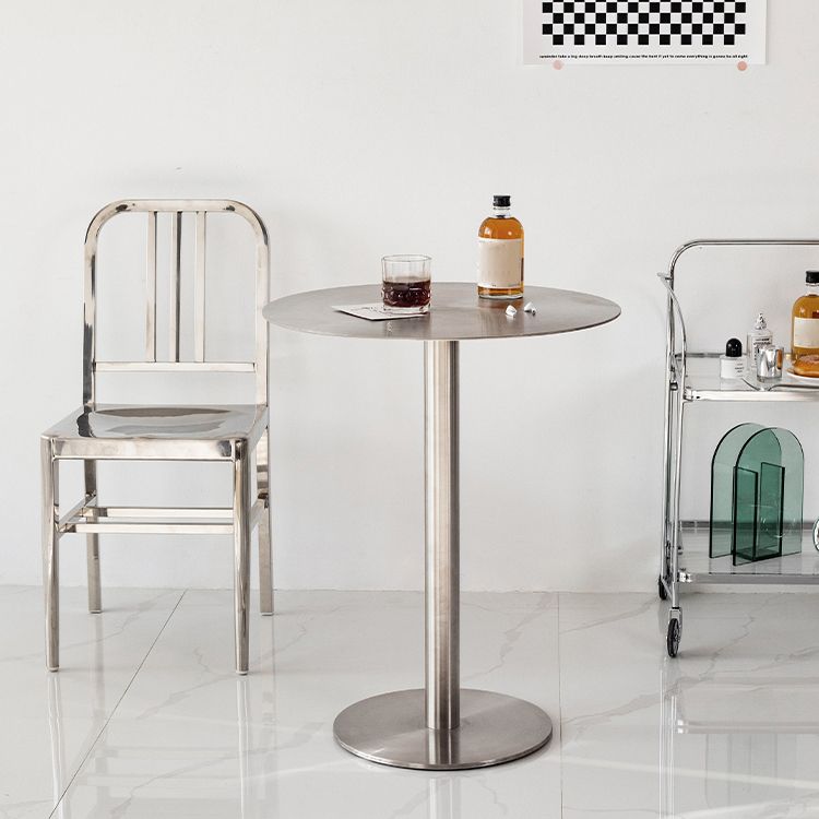 Mesa de comedor industrial mesa de acero inoxidable con base de pedestal para cocina