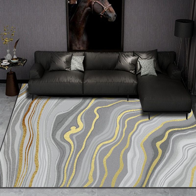 Abstract Painting Rug Polyester Area Rug Washable Carpet for Living Room, Office