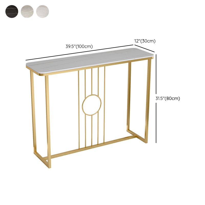 Glam Console Table Antique Finish Console Sofa Table in Stone