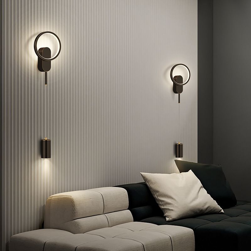 2-Lights Geometric Wall Light Modern 31" High Wall Sconce for Bedroom