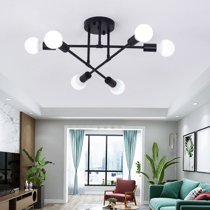 Plafonnier nordique personnalité créative forme spéciale Style industriel salon chambre étude Restaurant fer Art lampes