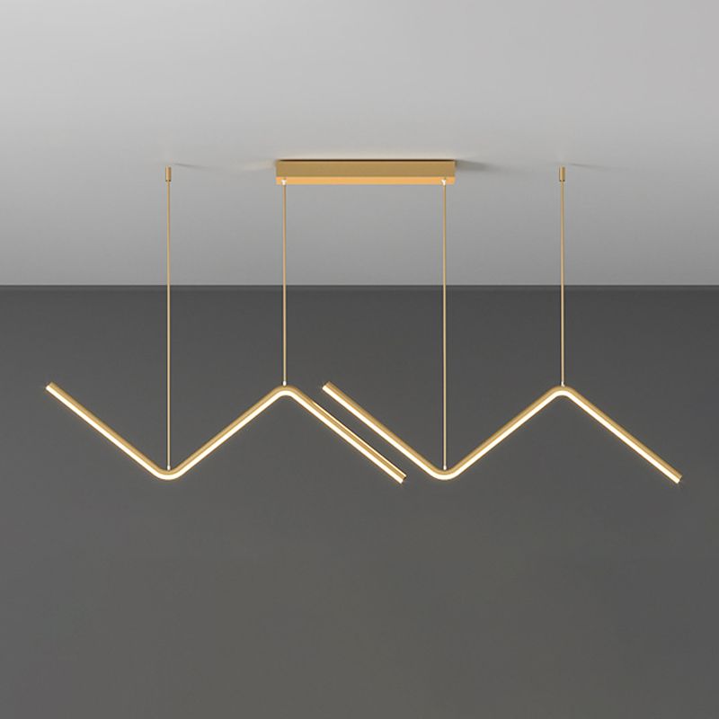 Lustres de lustre de l'île linéaire contemporaine Metal 2 Light Island Chandelier