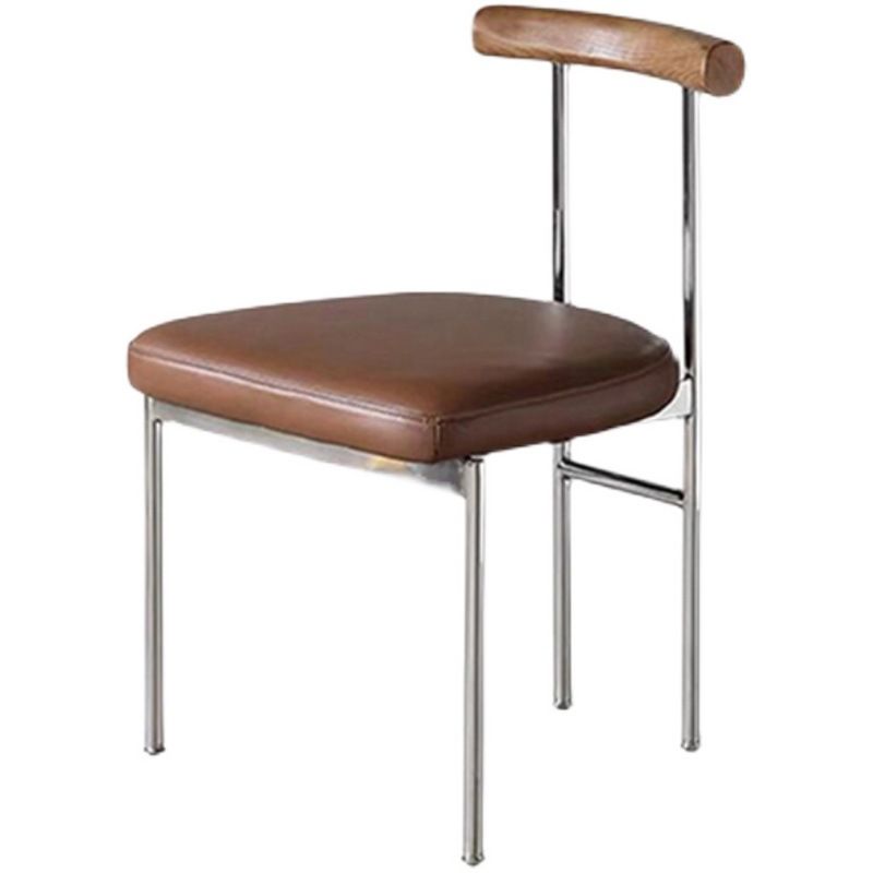 Chaise latérale de salle à manger industrielle en métal, finition mate, chaise latérale arrière avec échelle