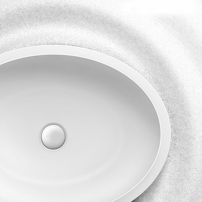 Oval Porcelain Vessel Sink Modern Bathroom Sink with Overflow(Not Including Faucet)