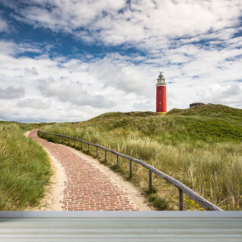 Stain-Proof Beacon Wall Mural Non-Woven Textured Nautical Wall Decor for Guest Room