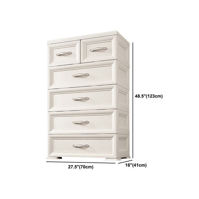Contemporary Style Wardrobe Plastic Bedroom Wardrobe Closet With 6-Drawer