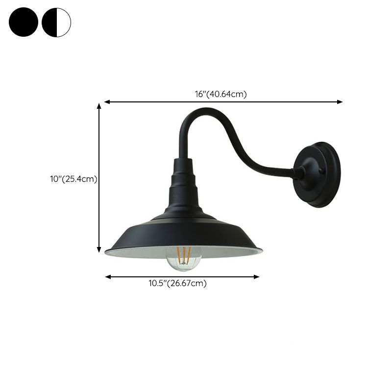 Industrial 1 Light Wall Light Fixture with Metallic Shade for Restaurant