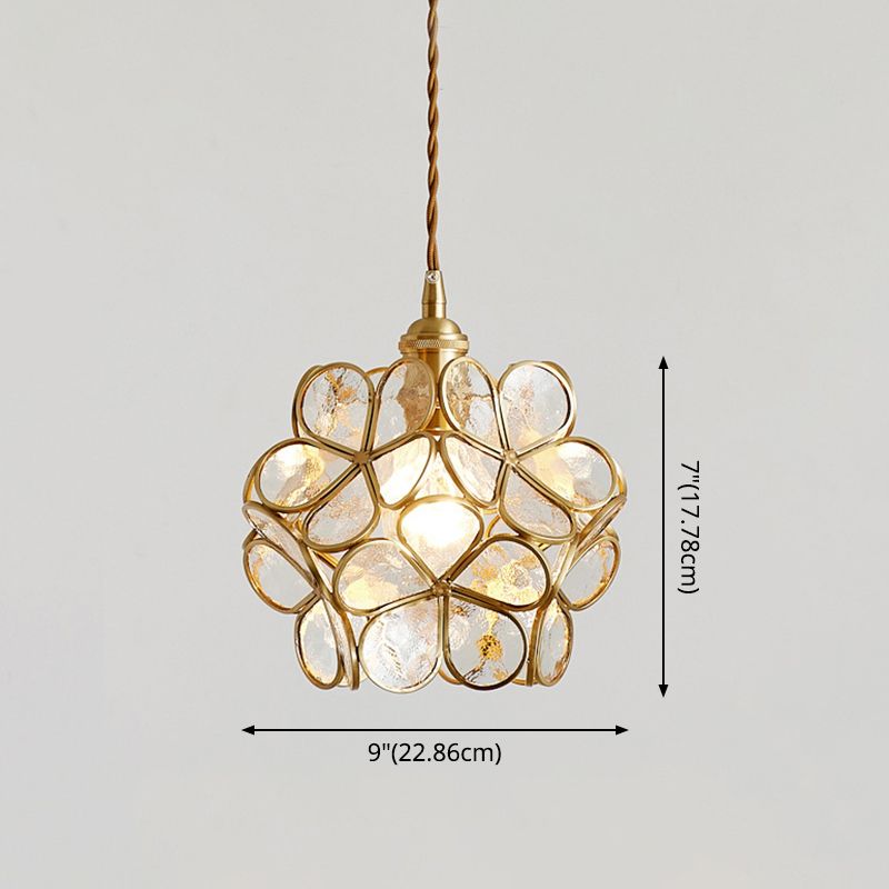 1 Light Flower Hanging Ceiling Light Nordic Style Metallic Down Lighting Pendant for Restaurant