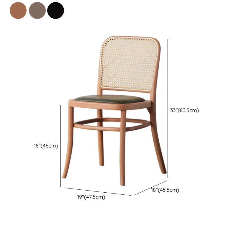 Wood Modern Patio Side Chair Open Back Dining Side Chair for Home