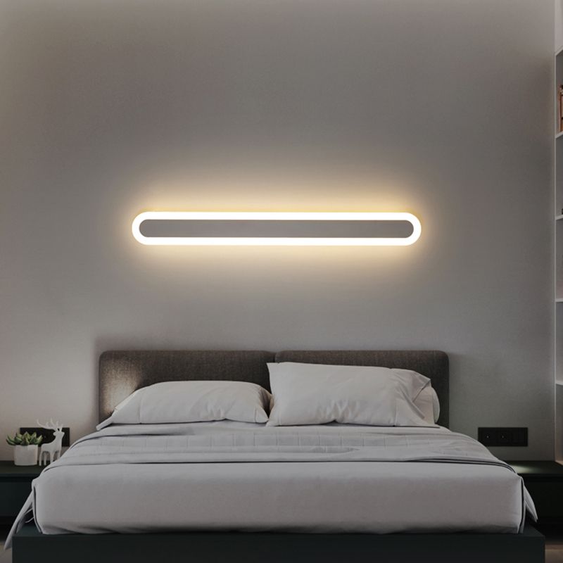 Single Light Linear Shape Wall Lighting Modern Style Metal Wall Lighting Fixtures