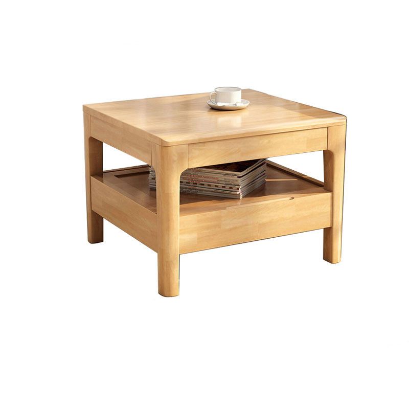 17.72" Tall Contemporary Style Coffee Cocktail Table Wooden Coffee Table