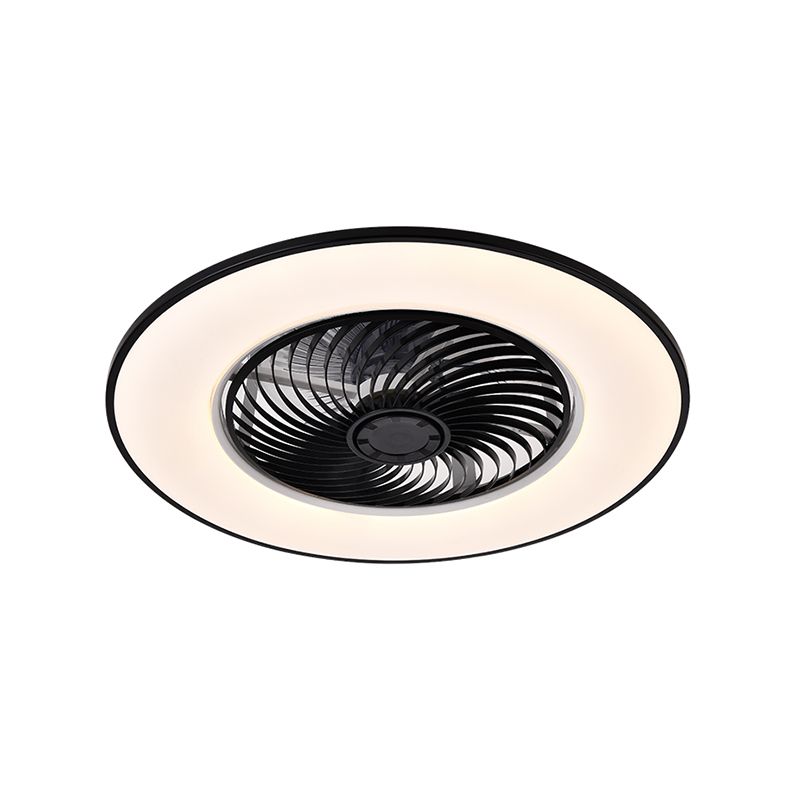 Moderne Einfachheit LED -Deckenventilator leichte schmiedeeiserne kreisförmige Flush -Berg mit Acrylschatten