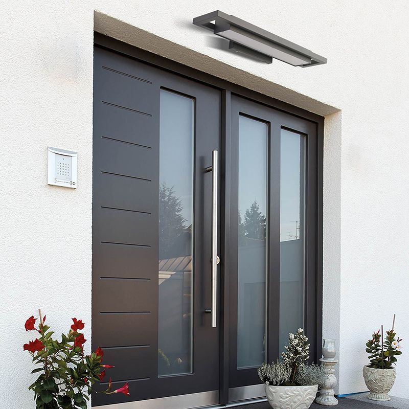 Contemporary Wall Sconce Rectangular Outdoor Wall Light Fixture with Stainless Steel