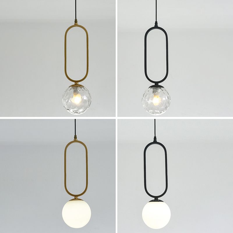 Sphärische Restaurant Anhänger Beleuchtung Glas 1 Licht moderner Stilhängeleuchte