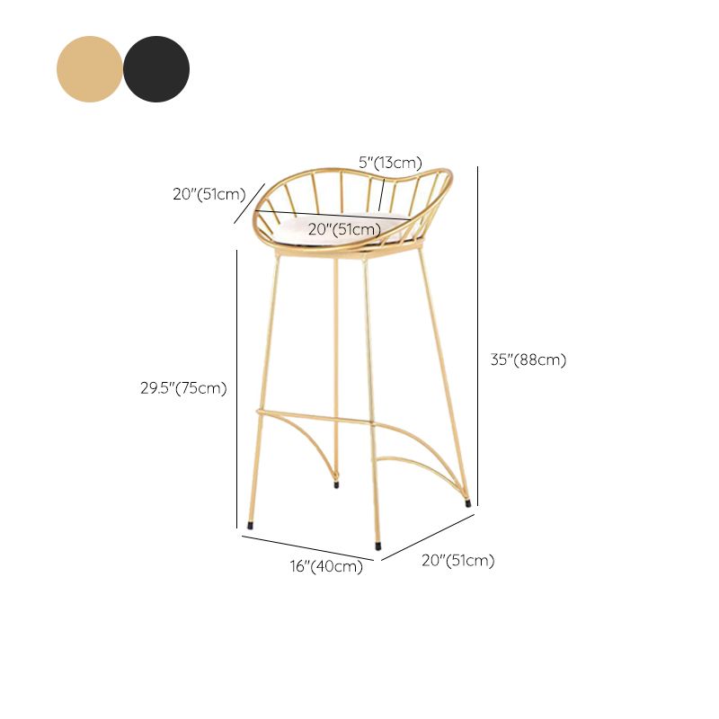 Industrial Metal Round Barstool Patio Bar Stool with Metal Legs