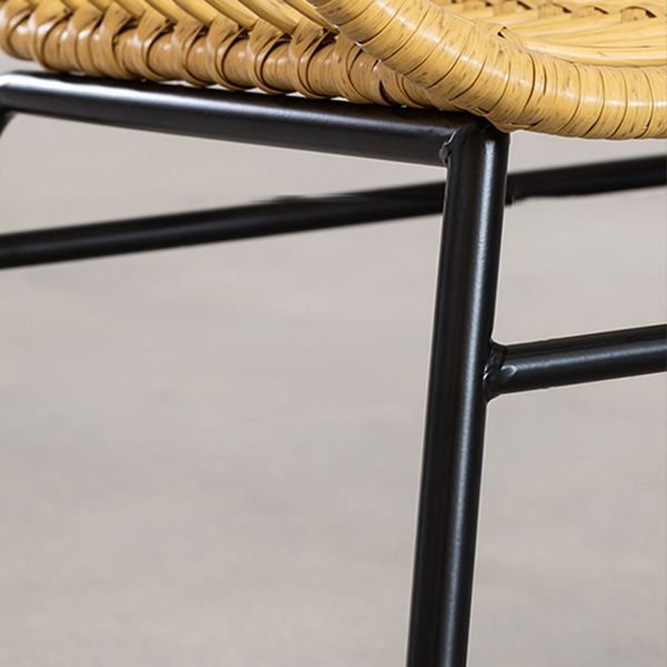 Tropical Patio Dining Chair Armless Rattan Outdoors Dining Chairs