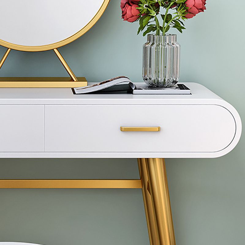 White Gold Makeup Counter with Drawer Glam Vanity Tables, 15.74" Wide