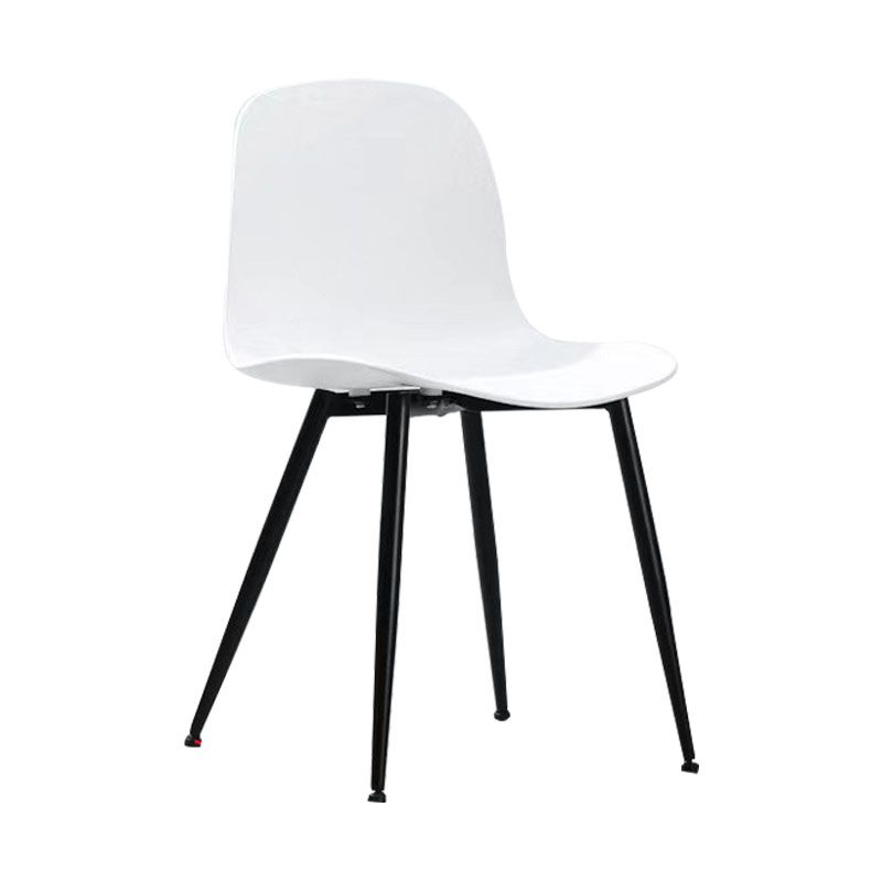Sedia da casa per la casa contemporanea gambe in metallo sedia da pranzo in plastica (set di 4)