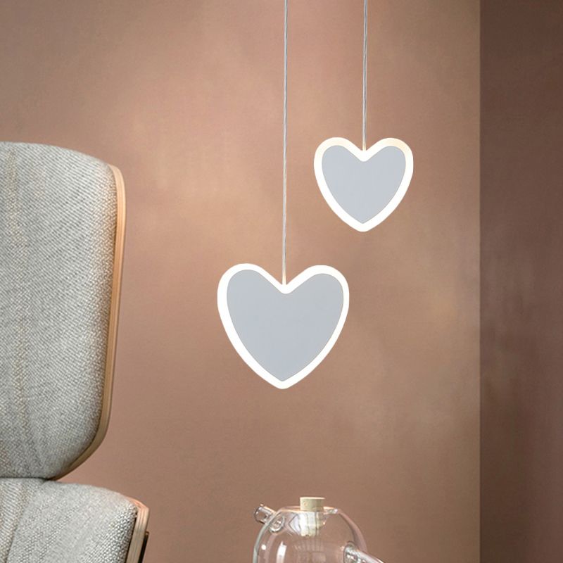LED LED ALLUMAGE HAPPORTAIRE BLANC / Fleur rose / coeur aimant / Mini suspension Mini suspension avec ombre acrylique