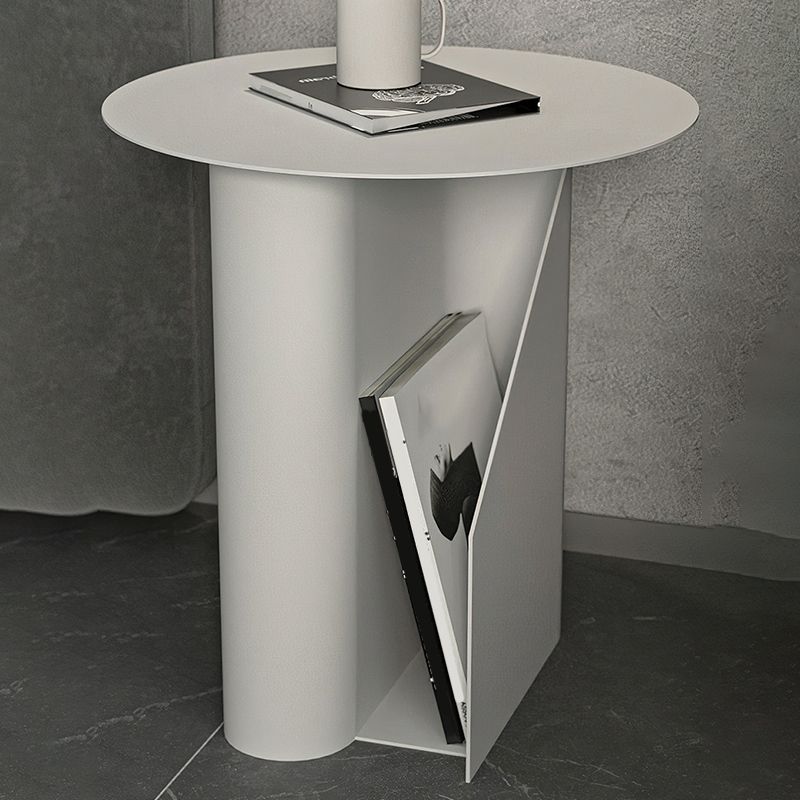 18.5" Tall Pedestal End Table Mid-Century Metal Round Side End Table