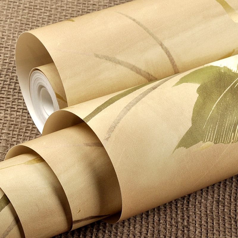 63.3-sq ft Blossom Wallpaper Yellow Paper Wall Decoration for Living Room, Moisture Resistant