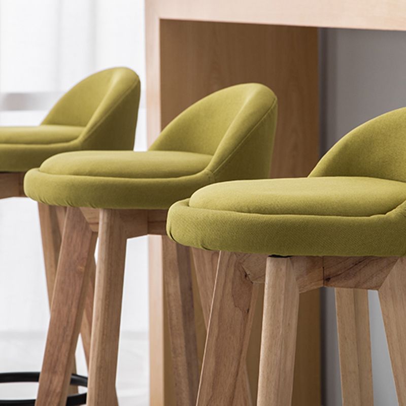 Modern Armless Backrest Counter Stool Wood Bedroom Bar Stool with Cushion and Pedal
