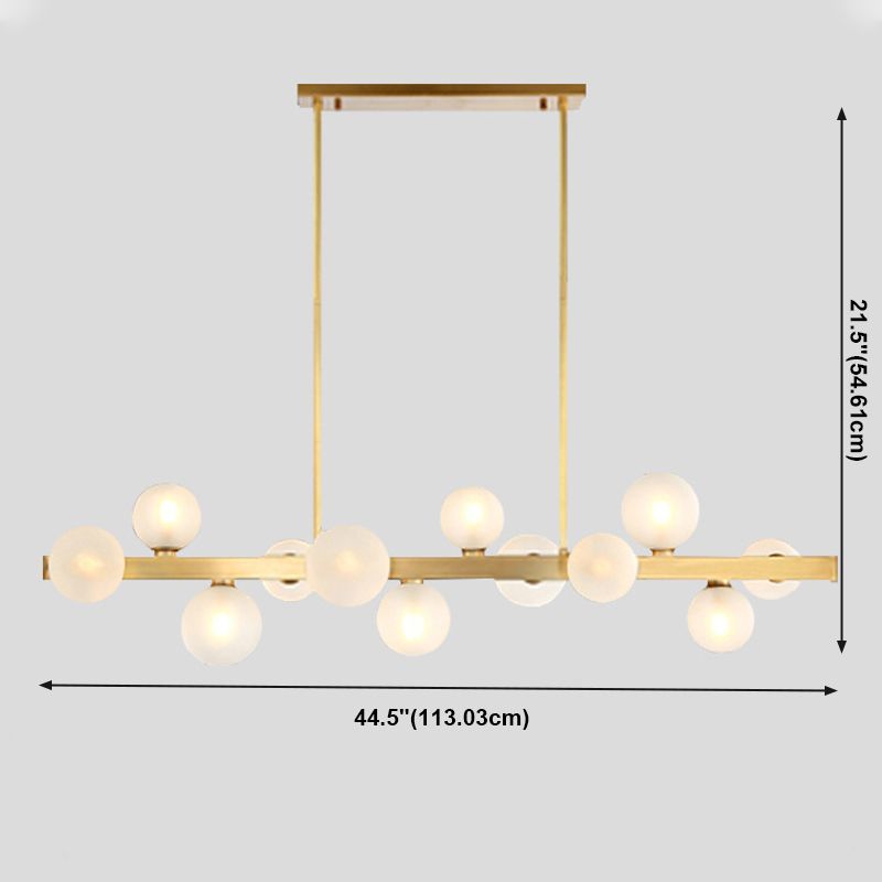 Sphere Island Lighting Contemporary Glass Island Kroonluchter in gouden afwerking