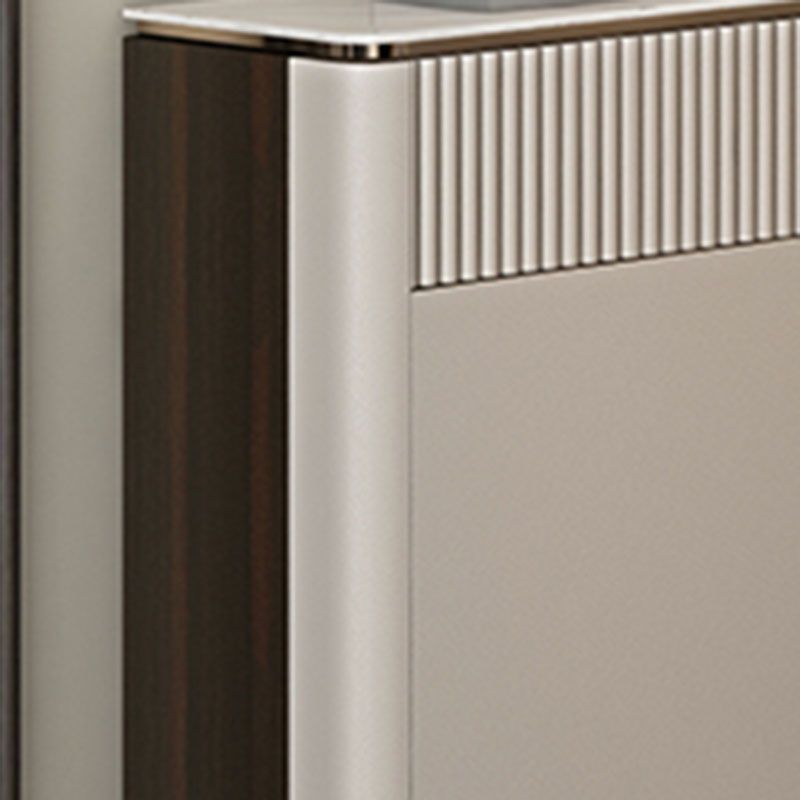 Glam Style Buffet Sideboard White Sintered Stone Top Server with Door and Drawer