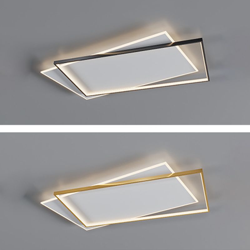 Doppelte Rechtecke Wohnzimmer Deckenbeleuchtung Acryl LED Moderne Deckeneinbaumontage