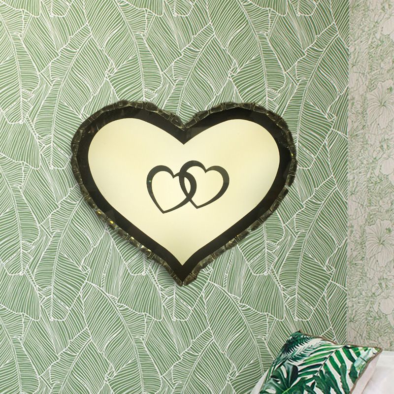 LED Bedroom Wall Sconce Lighting Simple White Wall Light Fixture with Heart-Shaped Crystal Shade in Warm/White/2 Color Light