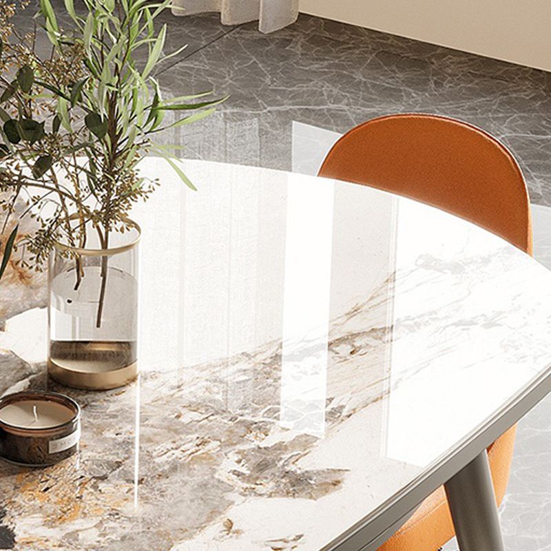 Wood Base Dining Table Contemporary Extendable Dinner Table for Home