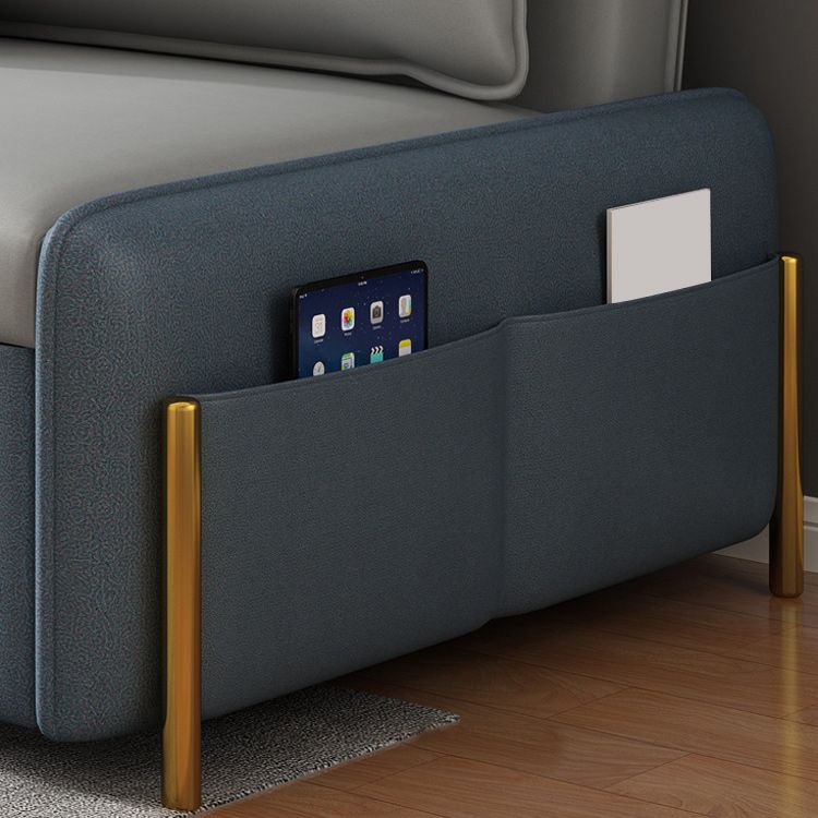 Contemporary Style Faux Leather Armless Sofa Bed for Apartment Use