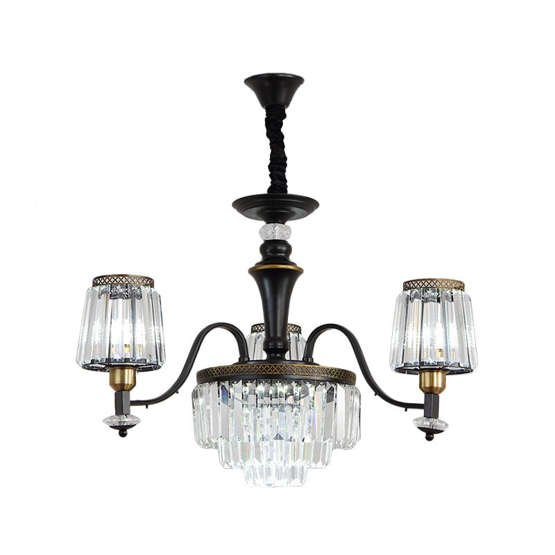 Black Black Crystal Block Vintage Light Vintage Light Vintage Lampada lampadario lampadario lampadario lampadario sala da pranzo