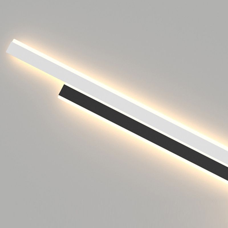 Modernism White/Black Wall Mounted Sconce Linear 2-Light Wall Light for Bedroom