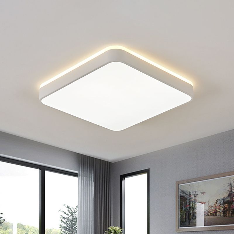 Acrylic Square/Rectangle Ceiling Lamp Simplicity LED Grey/White Flush Mounted Light in Warm/White Light for Bedroom