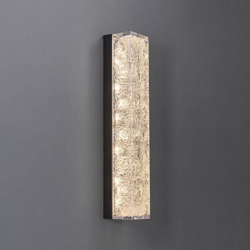 Modern Style Brass Wall Light Cuboid Shape Wall Sconce for Living Room
