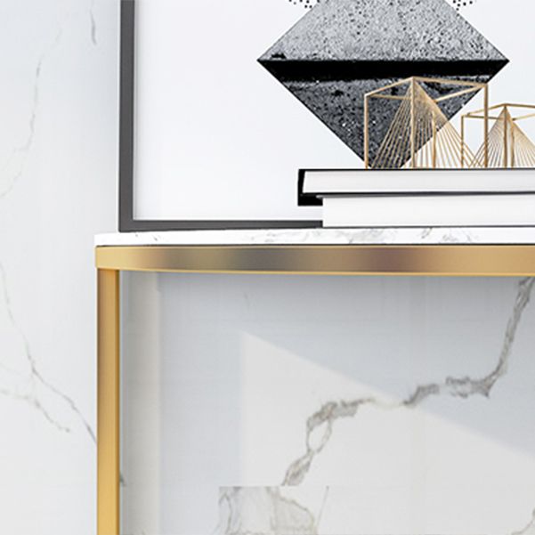 Glam Half Moon Console Accent Table Antique Finish Sofa Console Table