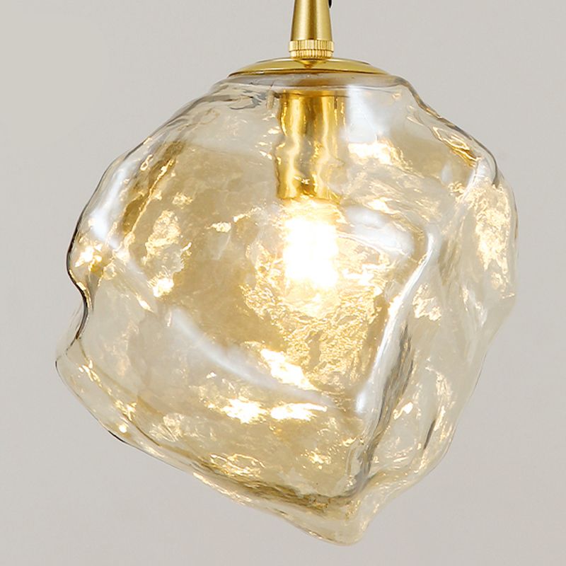 Kit de lumière en verre transparent léger en verre transparent à 1 lumière pour salle à manger