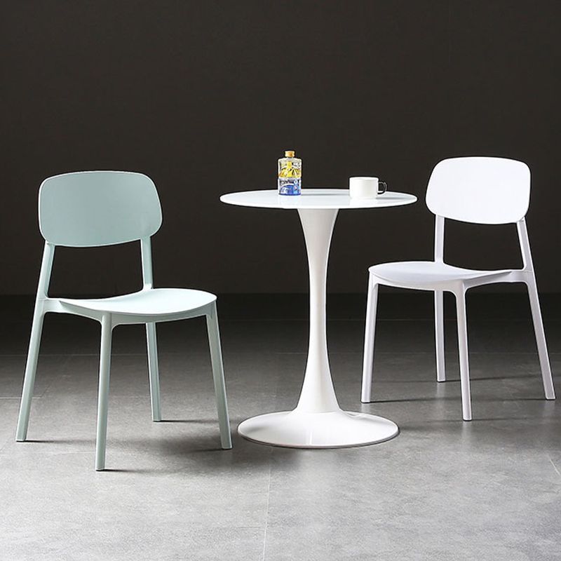 Plastic Armless Dining Chairs Scandinavian Open Back Dining Side Chair