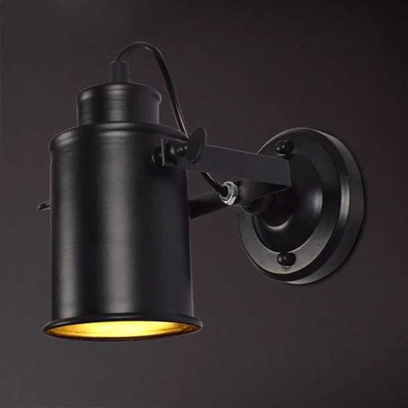 Industrial Style Iron Wall Mount Light Cylinder Shape Wall Lamp for Living Room