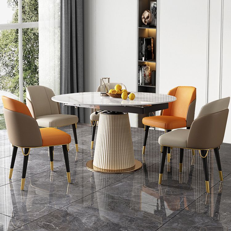 Nordic Glam Sintered Stone Dining Table Set 1/4/5/7 Pieces Dining Set for Kitchen