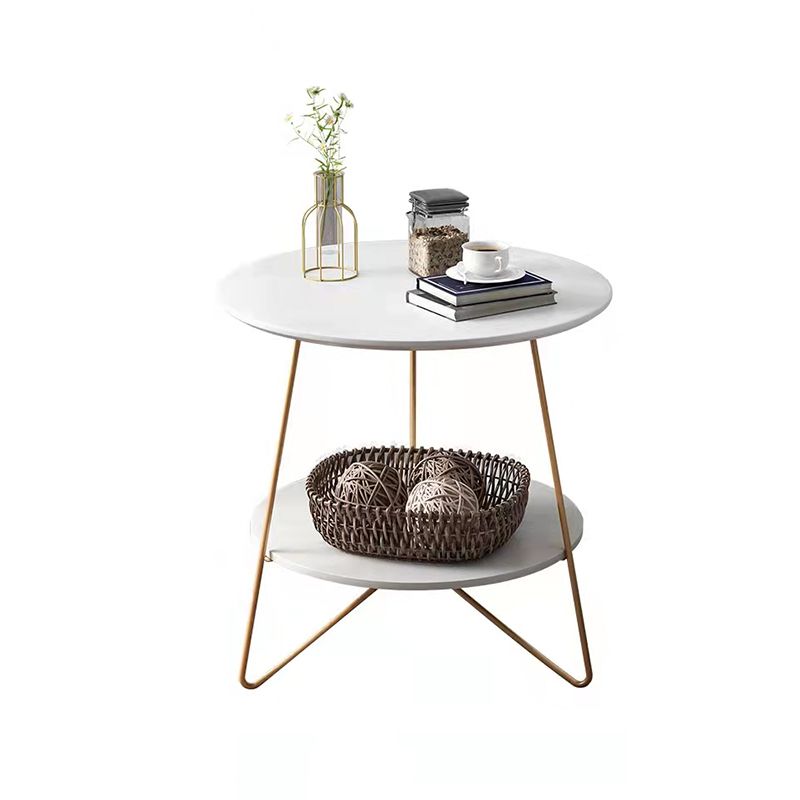 3 Legs Steel End Table Wood Round Side Table for Loving Room